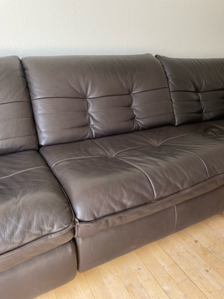 Sofa, læder, 4 pers.