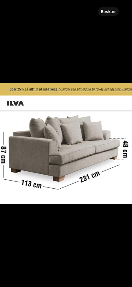 Sofa stof Kingston Ilva