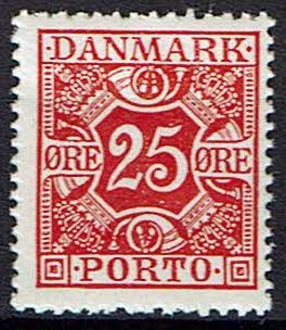 Danmark, postfrisk, portomærke