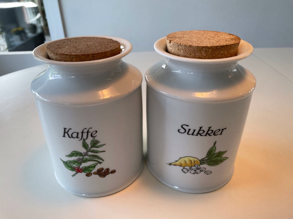 Kaffe og sukker krukker