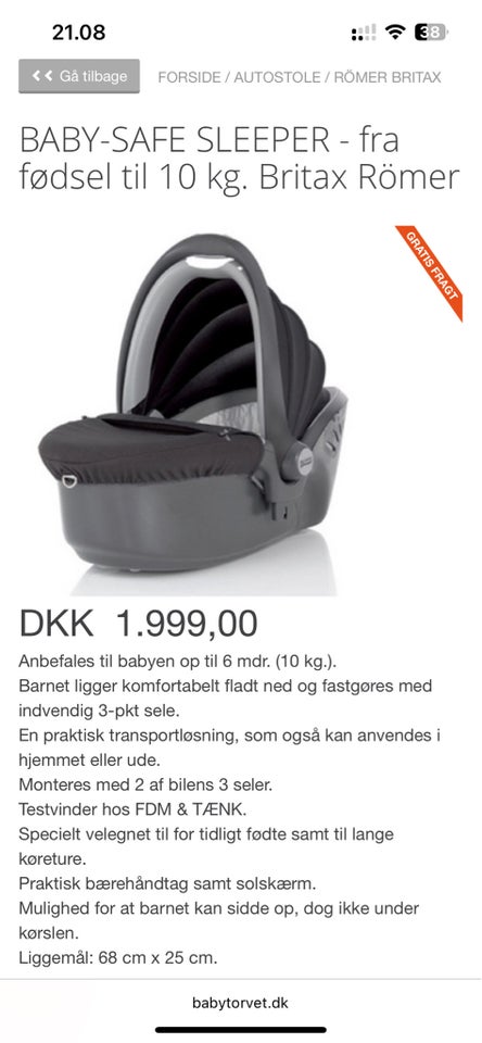 Autostol, op til 9 kg , Britax Römer