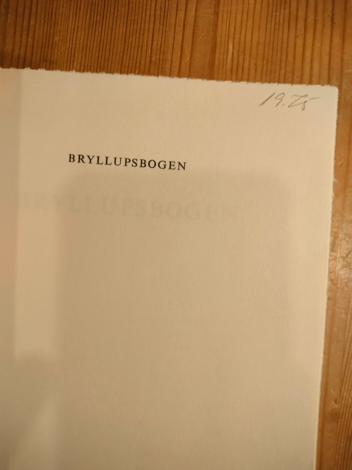 Bryllupsbogen, Sven Sabroe, emne: