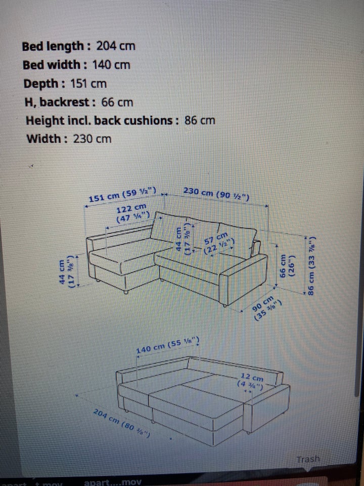 Sovesofa andet materiale 4 pers