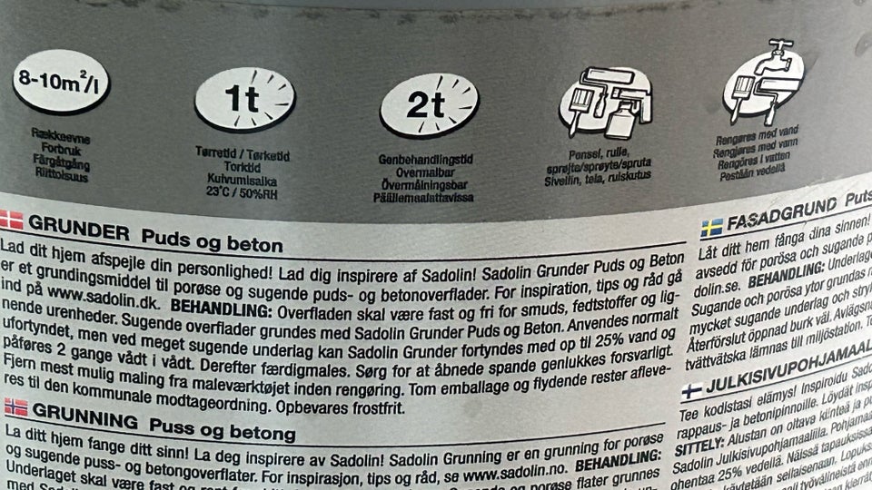 Grunder til puds og beton  Sadolin