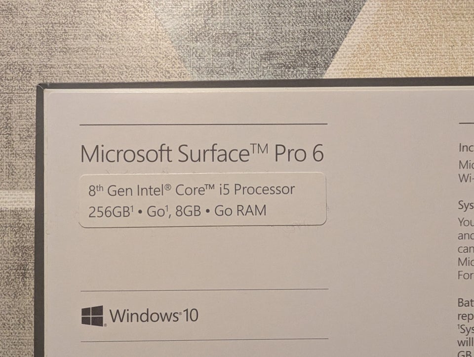 Microsoft Surface Pro 6 16/34