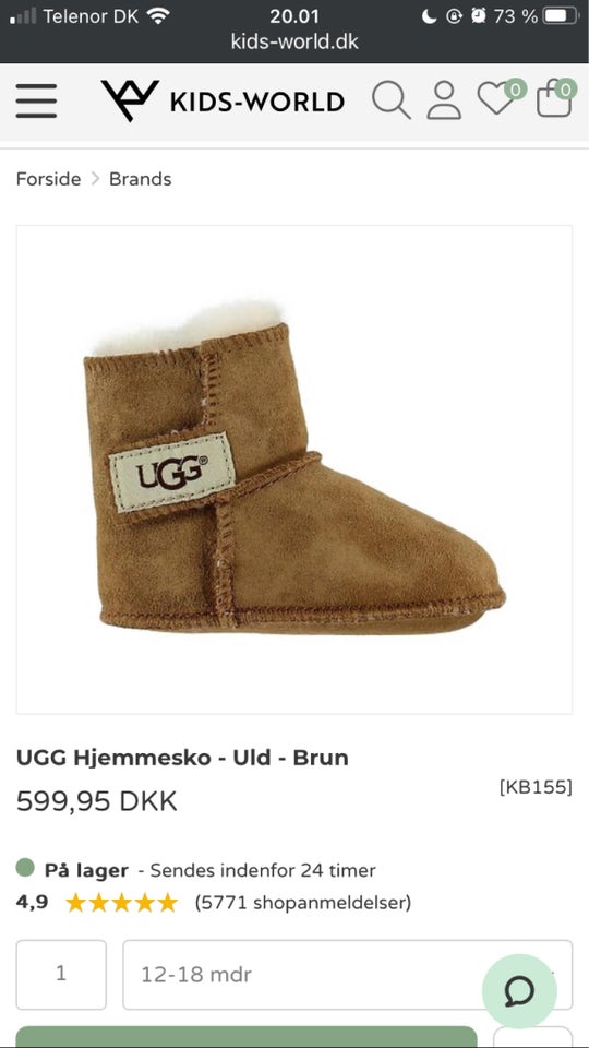 Hjemmesko str 15 UGG