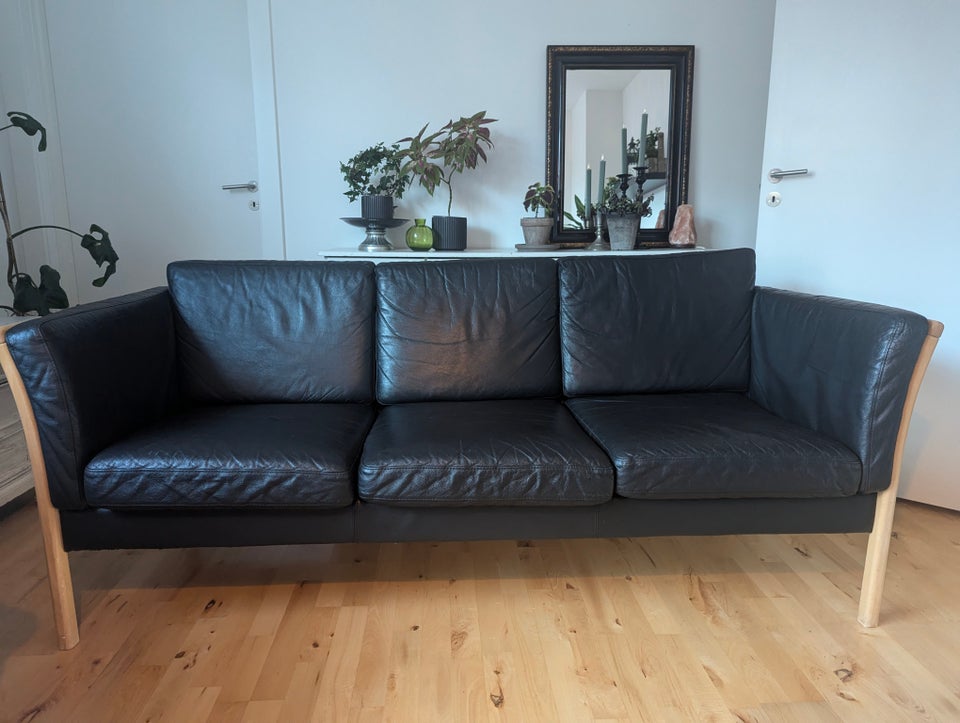 Sofa, læder, 3 pers.