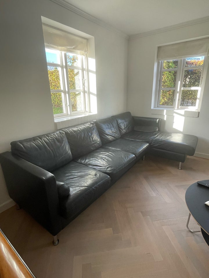 Sofa, læder, 4 pers.