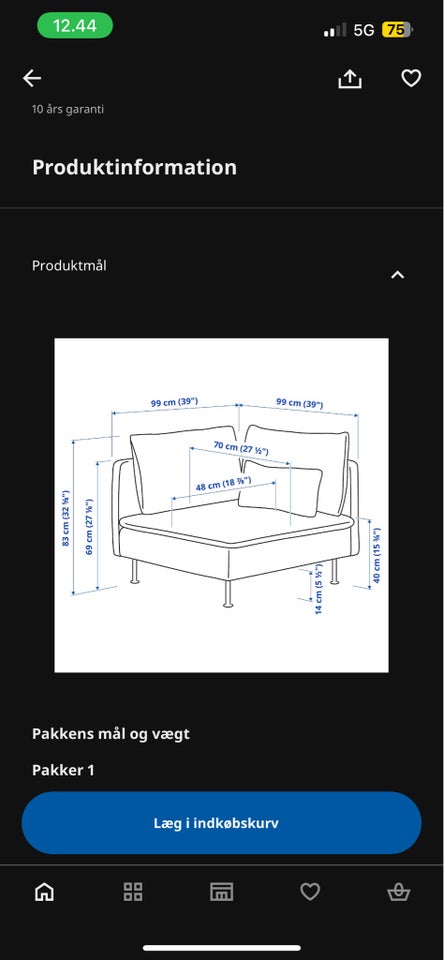 Lænestol, stof, Ikea