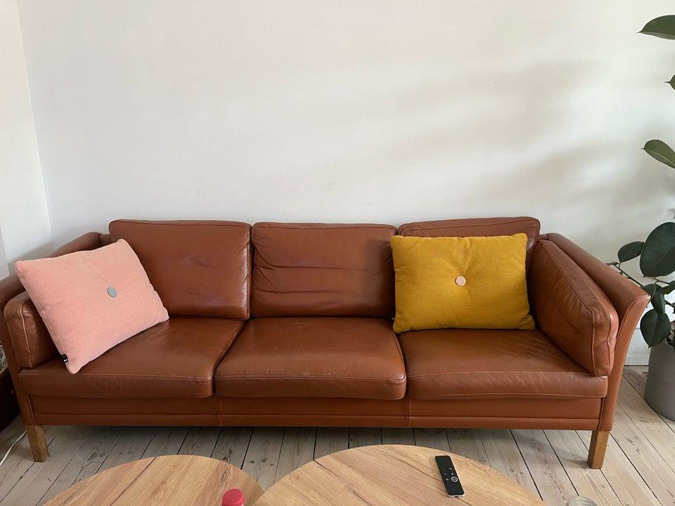 Sofa, læder, 3 pers.