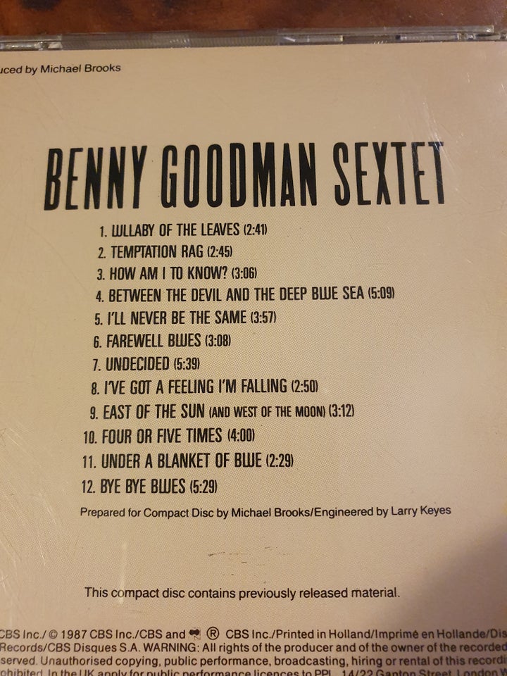 Benny Goodman Sextet: Benny