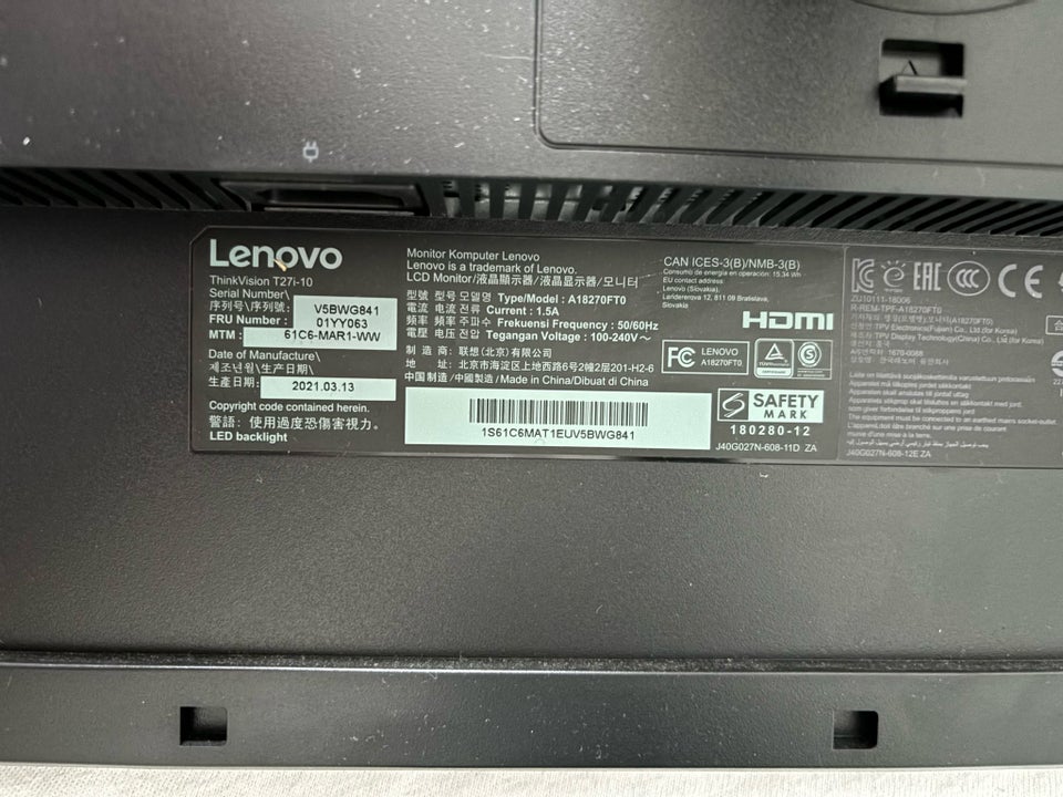 Lenovo  ThinkVision T27i-10 27