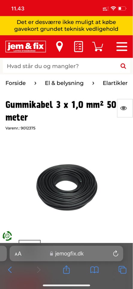 Gummikabel 50 m