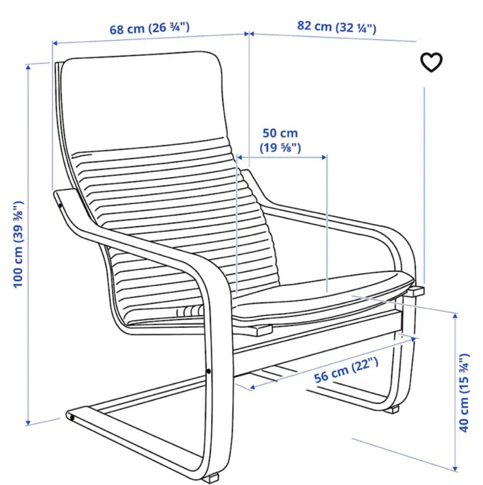 Lænestol, træ, Ikea poeng