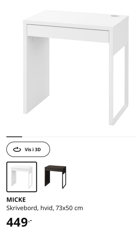 Skrive-/computerbord, IKEA, b: 73