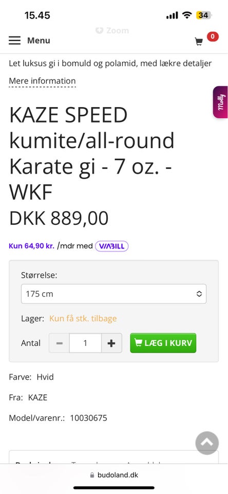 Karatedragt, Karate-gi, Kaze