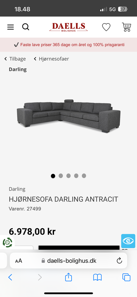 Hjørnesofa polyester Darling