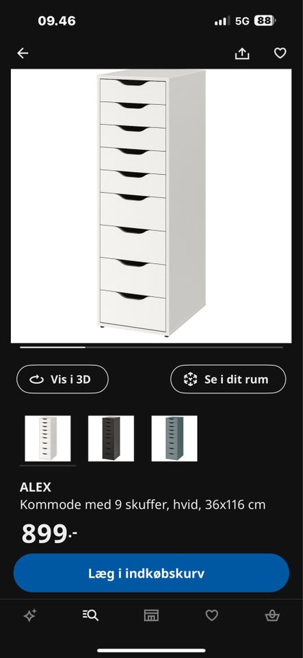 Anden reol, Ikea alex , b: 36 d: 36 h: