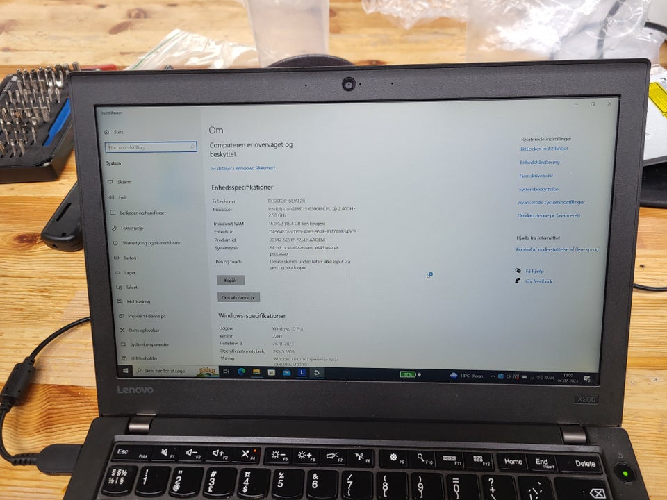 Lenovo X260 25 GHz 16 GB ram