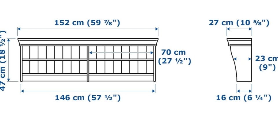 Reol hylde ophæng vitrine