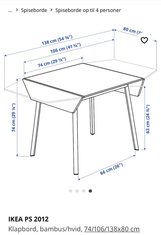 Spisebord, Bambus , Ikea