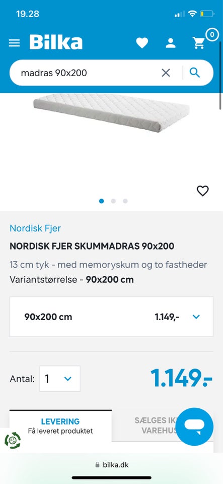 Madras, Nordisk fjer, b: 90 l: 200 h: