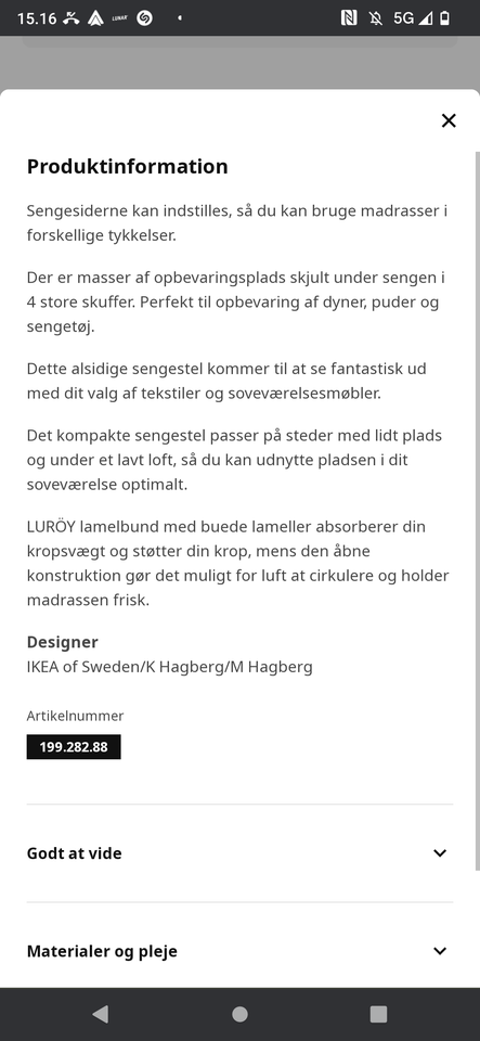 Sengeramme, Ikea Brimnes