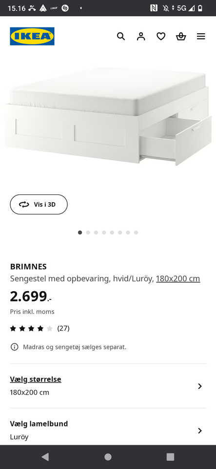 Sengeramme, Ikea Brimnes