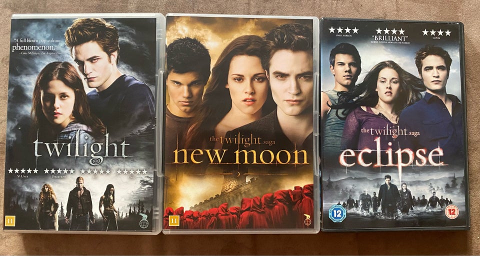 Twilight , New Moon og Eclipse, DVD