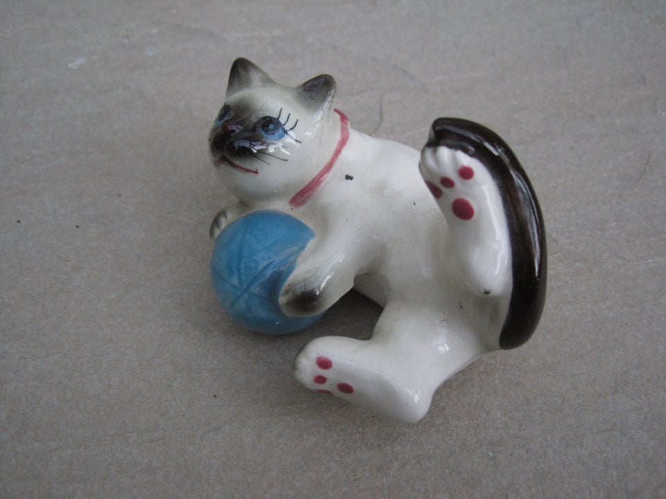 figur Japan porcelæn Hund og kat