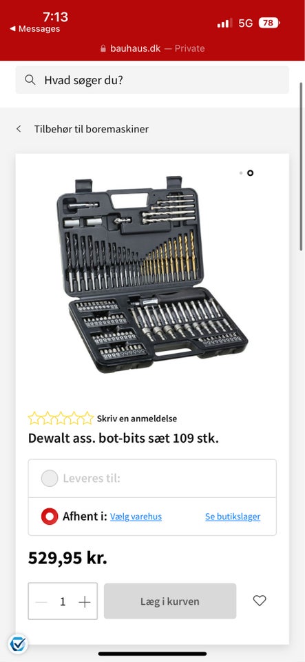 Dewalt bot-bits sæt 109 stk.,