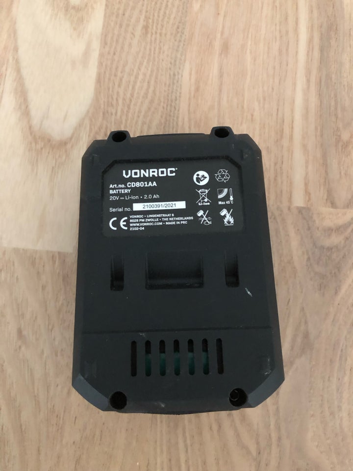 Vonroc, Vonroc batteri 20 V - 2.0 Ah