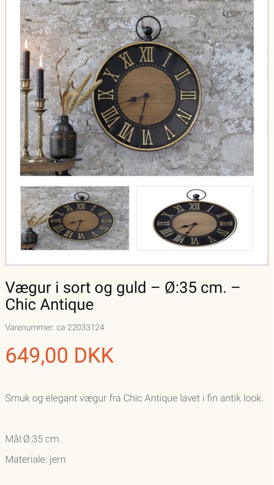 Vægur Chic Antique