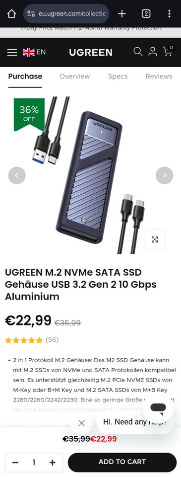 Ugreen, ekstern, 0 GB