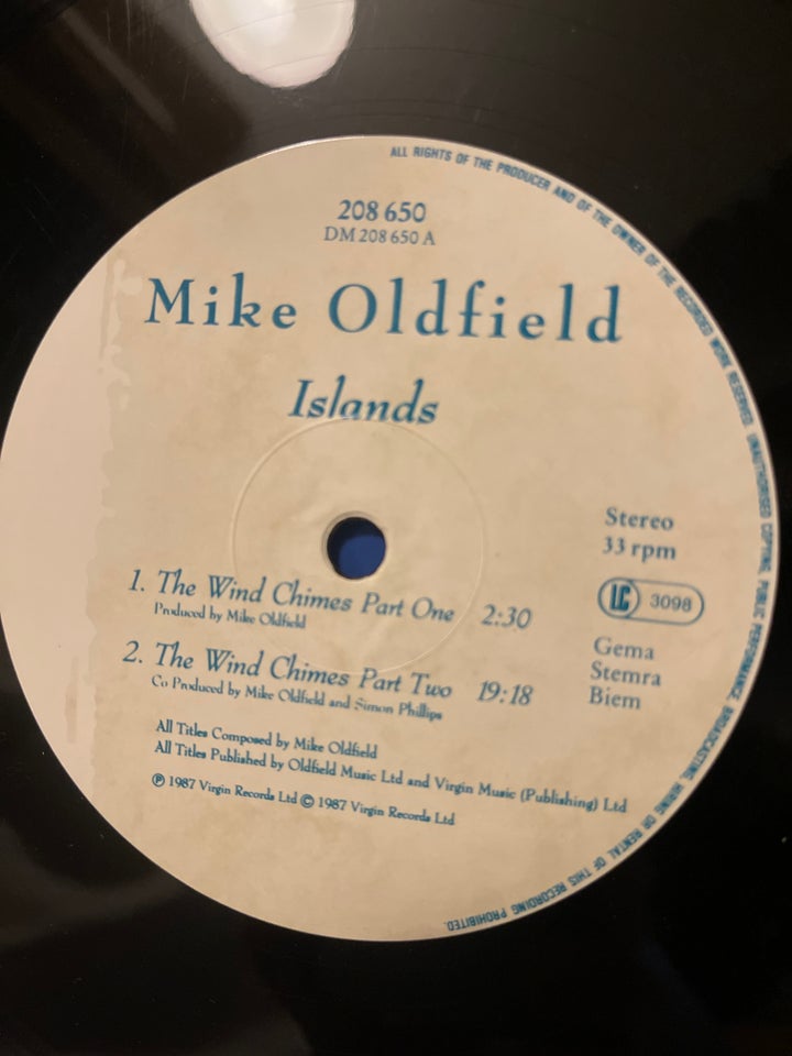 LP, Mike Oldfield, Islands