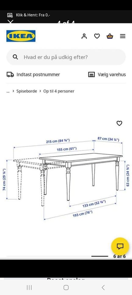 Spisebord Træ IKEA Ingatorp