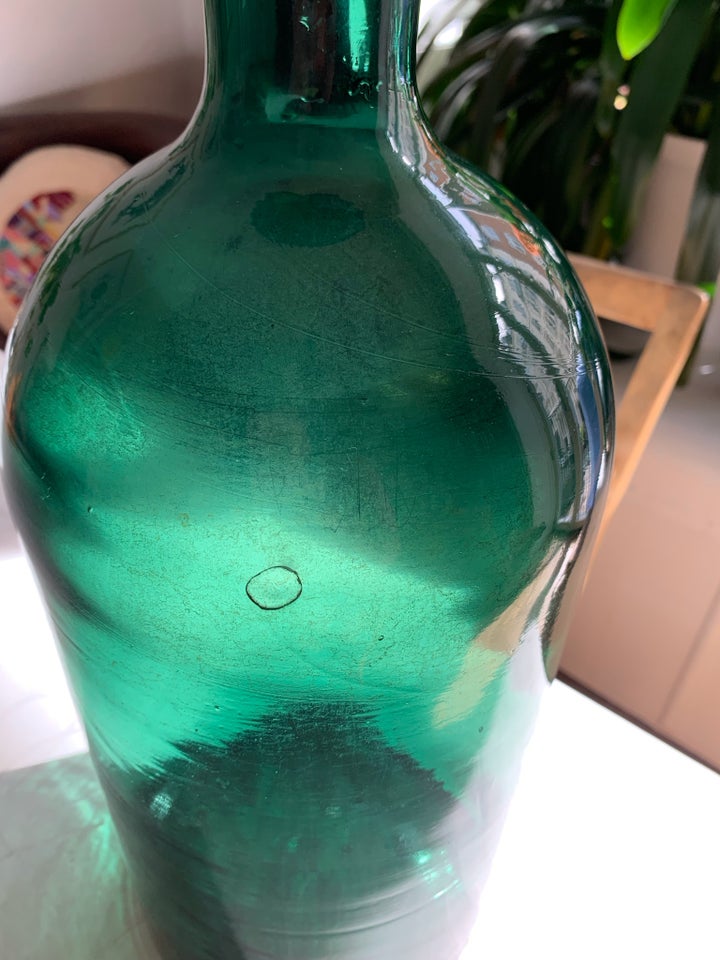 En dekorativ grøn glas flaske/vase