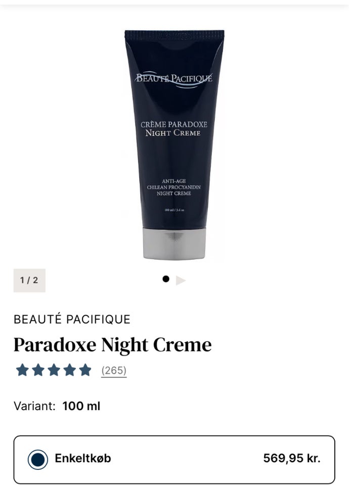 Ansigtspleje, Paradoxe natcreme ,