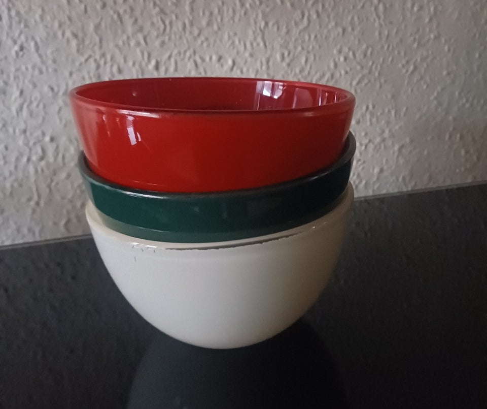 Glas, 3 farvede glas skåle, Vintage