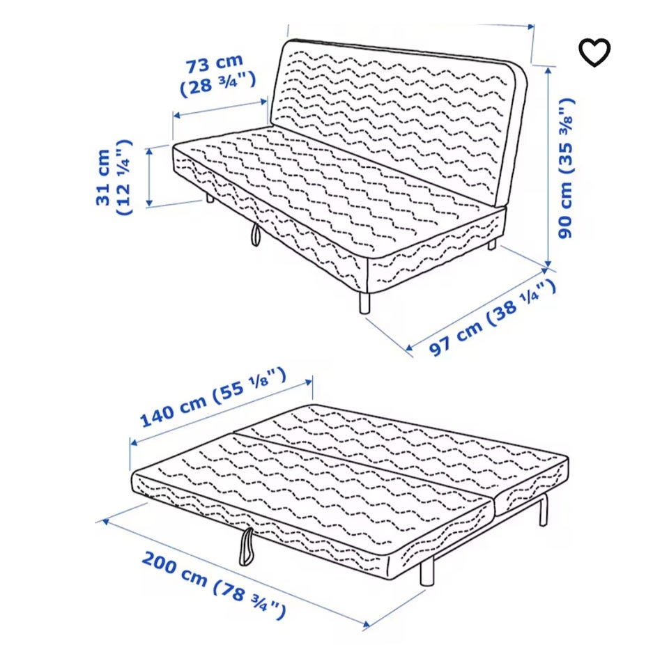 Sovesofa, Nyhamn - Ikea, b: 140 l: