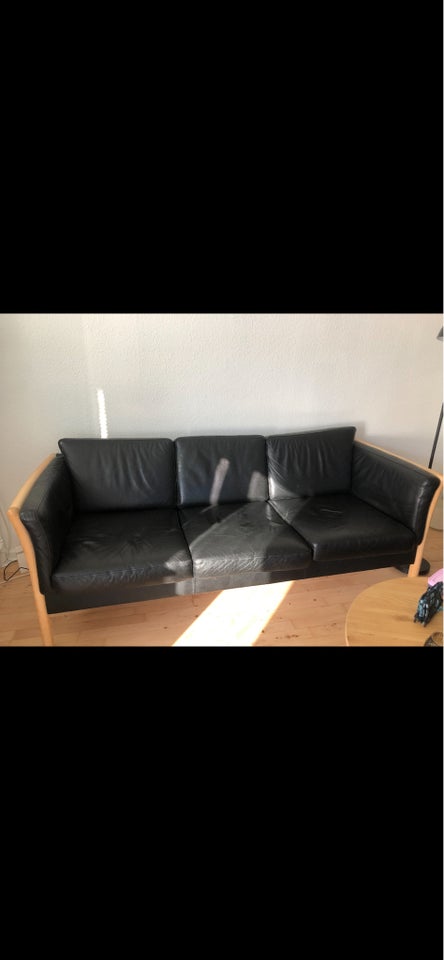 Sofa, læder, 3 pers.