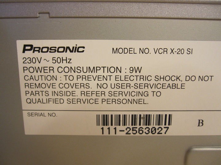 VHS videomaskine Prosonic VCR