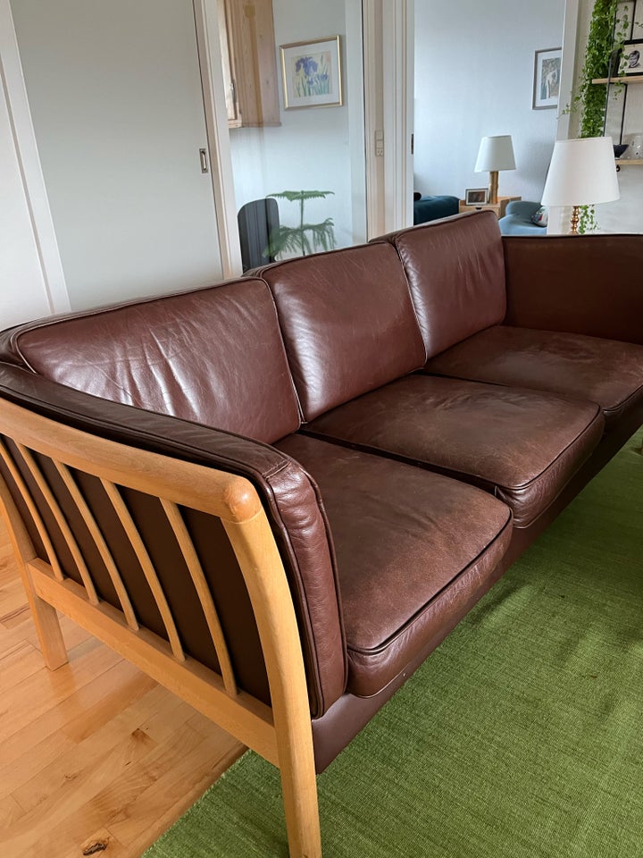 Sofa, læder, 3 pers.