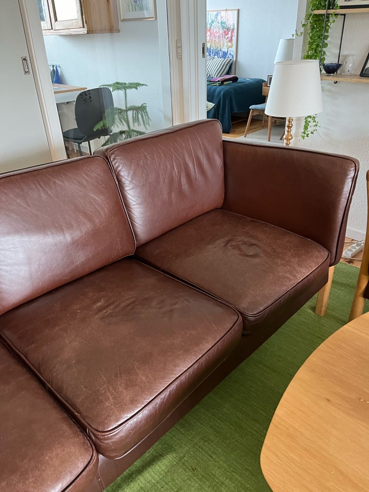 Sofa, læder, 3 pers.