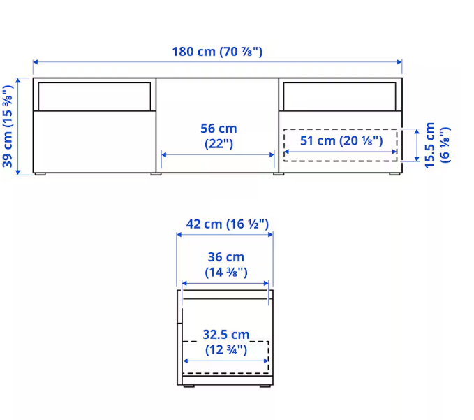 Tv bord, Ikea Bestå, laminat