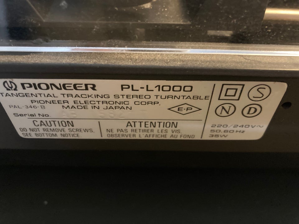 Pladespiller, Pioneer, PL1000