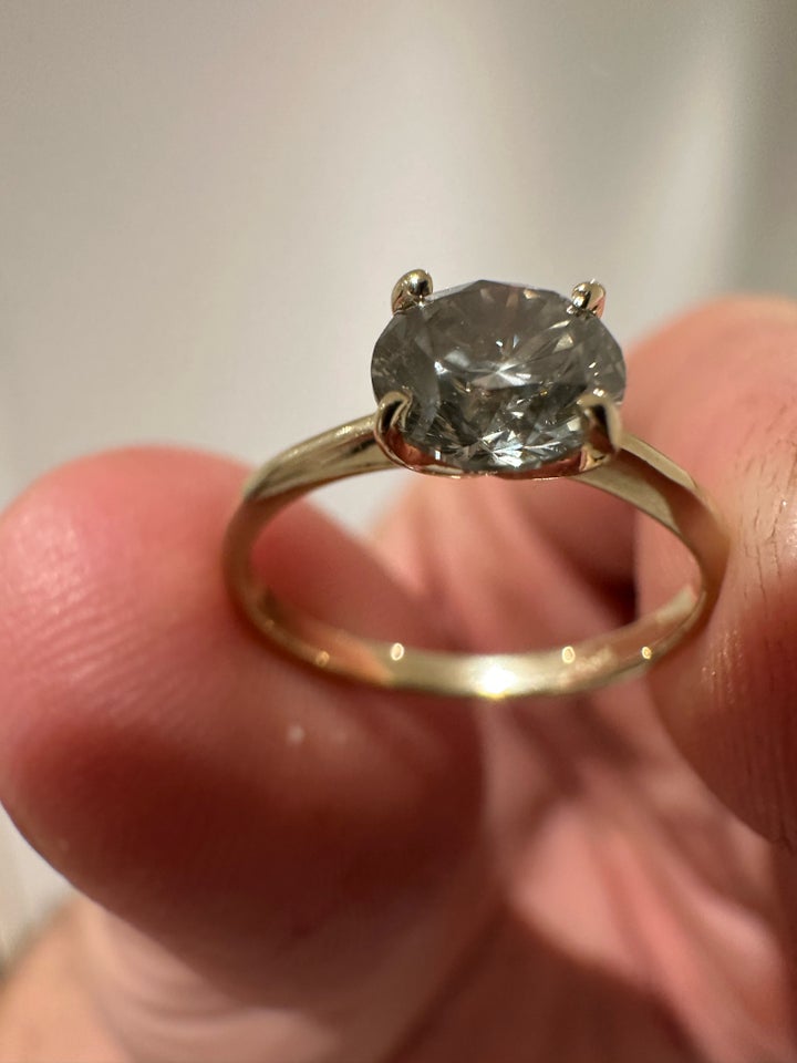 Ring, guld, Smuk naturlig diamant