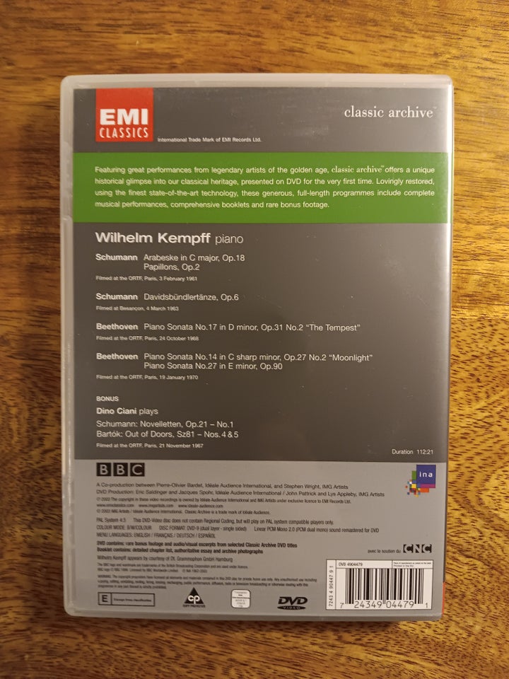 Wilhelm Kempff, DVD, andet