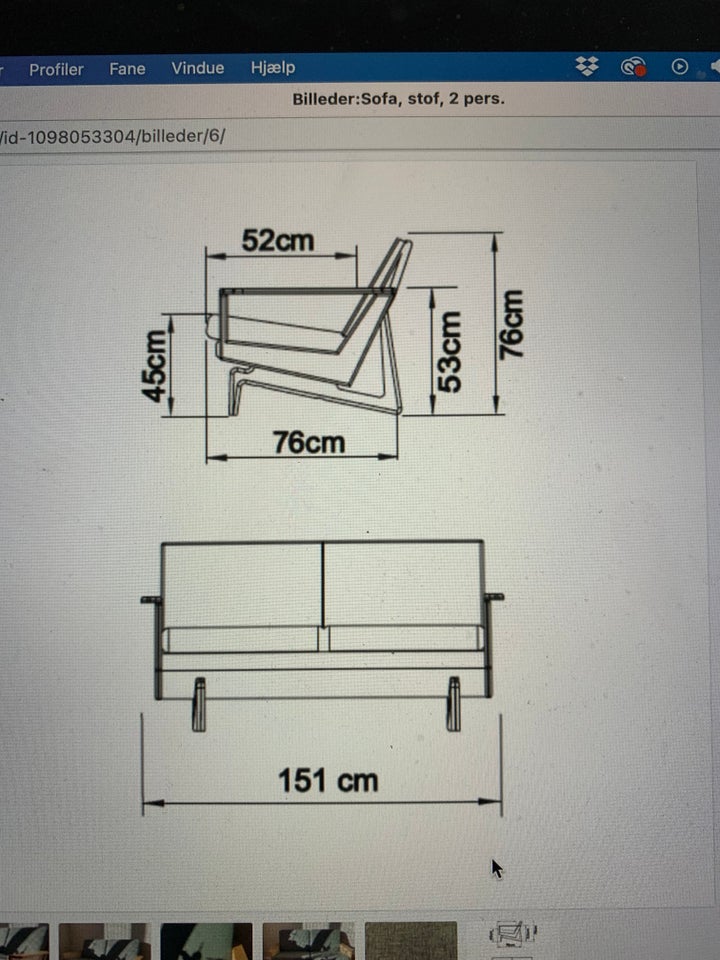 Sofa, 2 pers. , Kragelund Egsmark