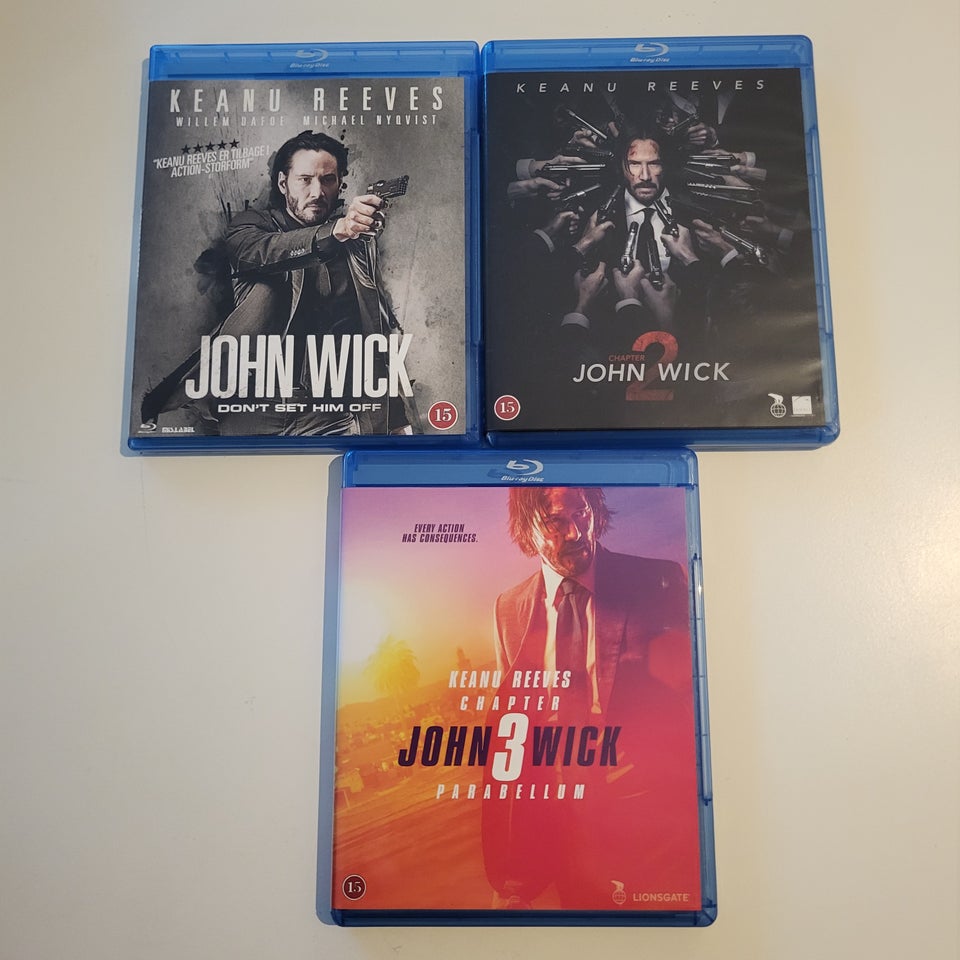 John Wick 1+2+3, Blu-ray, action